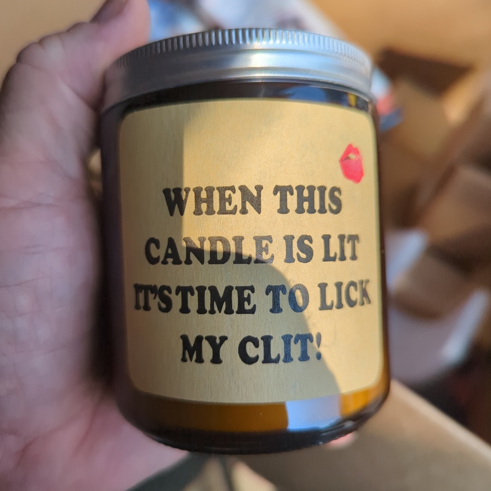 Humorous Brown Scented Candle
